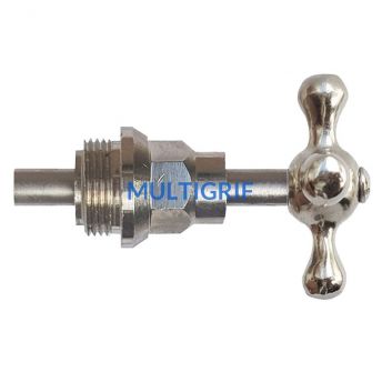 Llave de paso tipo FV cromo 1/2 con o'ring volante cruz estria fina 20,6 x 19 h