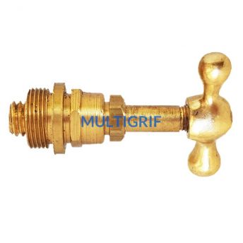Llave de paso tipo Caudal 1/2 c/volante media cruz bronce e. gruesa 20,6 x 19 h