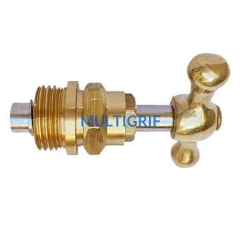 Llave de paso 1/2 con volante media cruz bronce estria fina 20,6 x 14 h